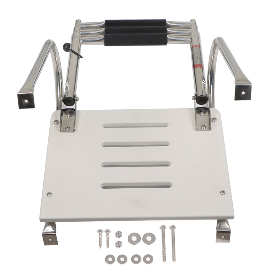 labwork 3 Step Stainless Steel Swim Platform Boat Ladder Replacement for Fishing Boat Swim Deck