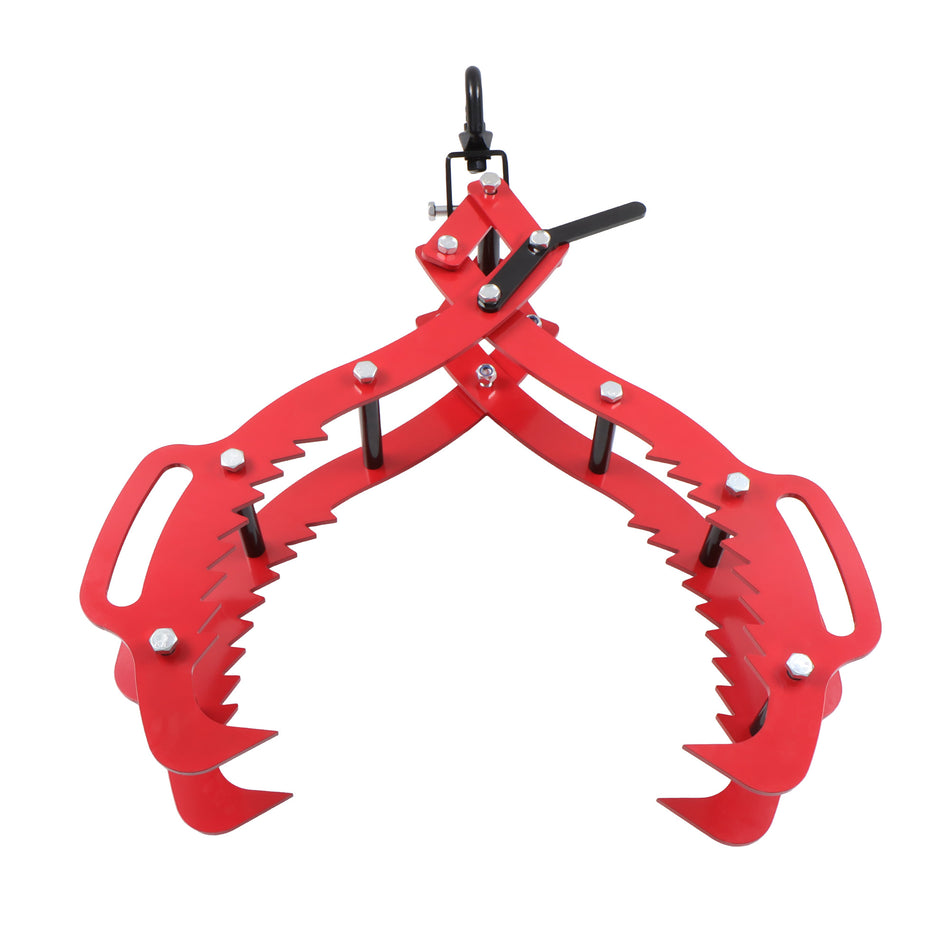 Log Lifting Tongs 32 Inch Log Grapple with 4 Serrated Claw Hooks Handles