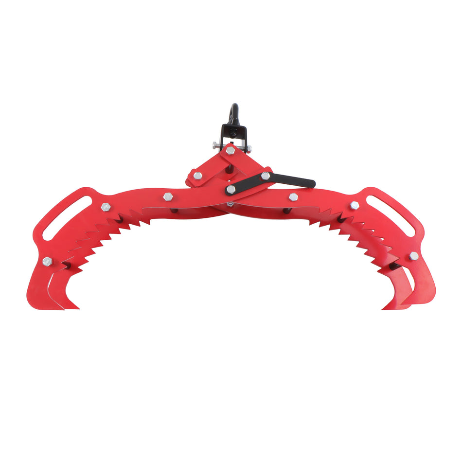 Log Lifting Tongs 32 Inch Log Grapple with 4 Serrated Claw Hooks Handles