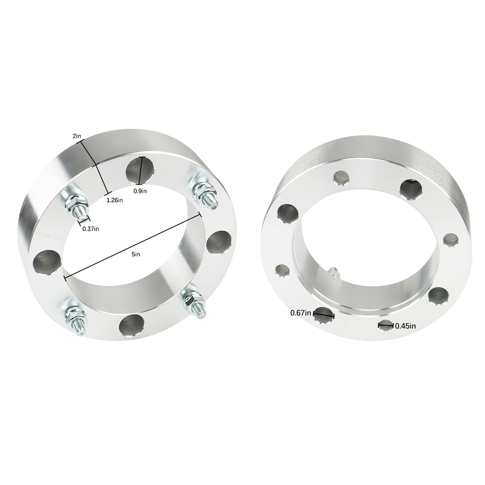 labwork 4PCS 2" Wheel Spacers for Polaris Sportsman 4x156, 131mm Hub Bore, 3/8"-24