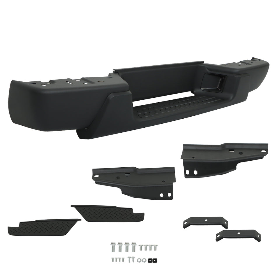 labwork Rear Step Bumper Assembly Black Replacement for Colorado Canyon 2004 2005 2006 2007
