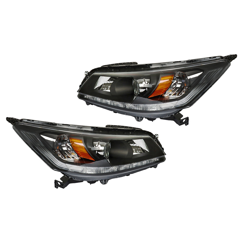 labwork Headlight Assembly Replacement for Honda Accord 2013 2014 2015 w/LED DRL Headlights Set Driver ＆ Passenger Side