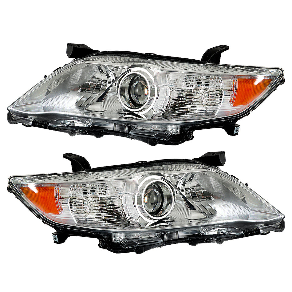 Hybrid Reflector Chrome Projector Headlights 1Pair For 2010 2011 Toyota Camry