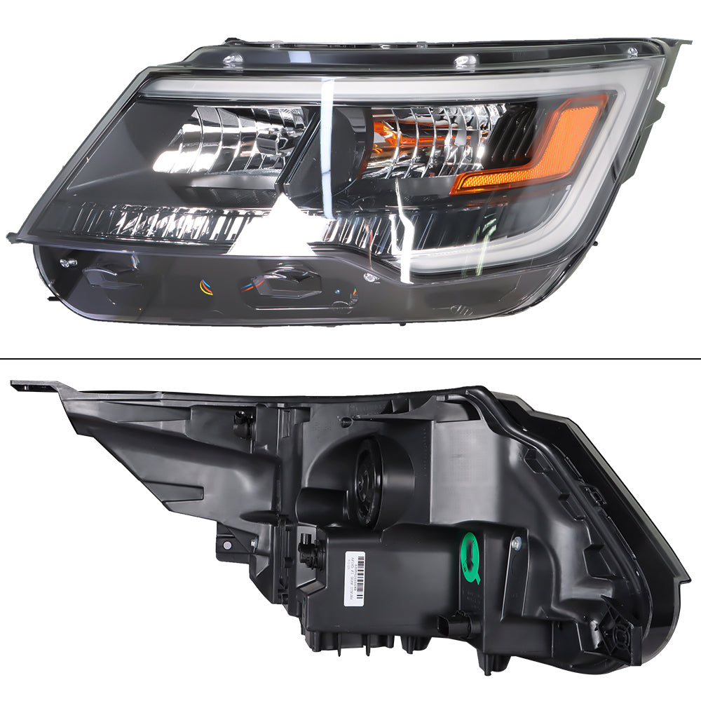 labwork Headlight Assembly Replacement for 2016-2018 Ford Explorer Headlamp Left Driver Side Halogen Black Housing Headlight FB5Z13008AD