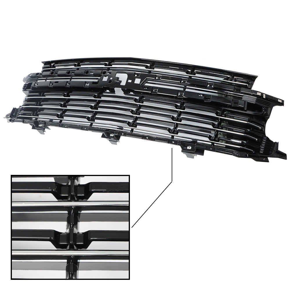 labwork Front Upper Grille W/o Center Chrome Trim For 2021 2022 Chevrolet Tahoe/Suburban