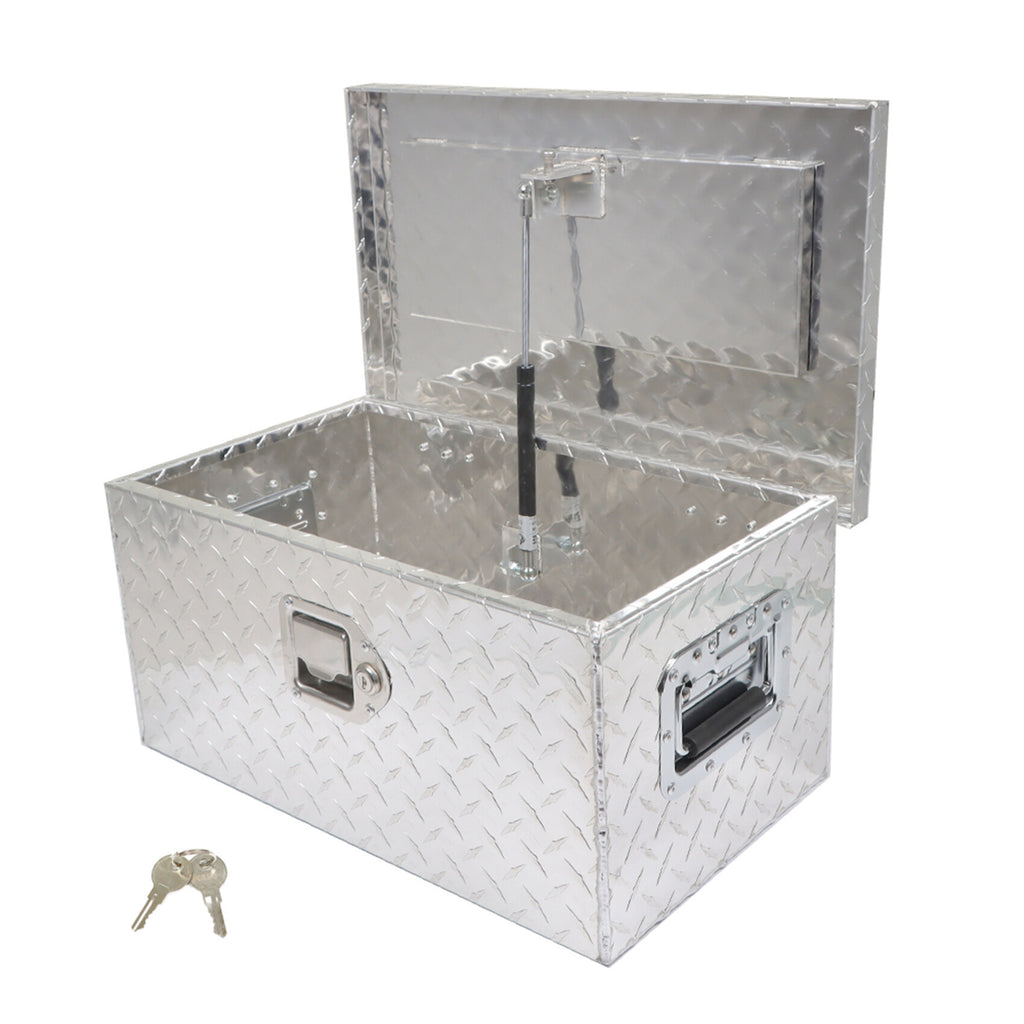 labwork 20 Inch Silver Aluminum Diamond Plate Tool Box Organizer With Lock Key