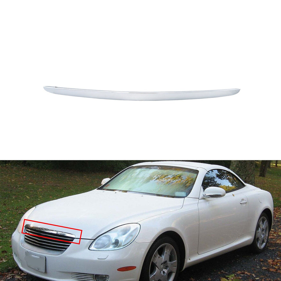 labwork Front Hood Bonnet Trim Upper Chrome Moulding Replacement for Lexus SC430 2002-2010