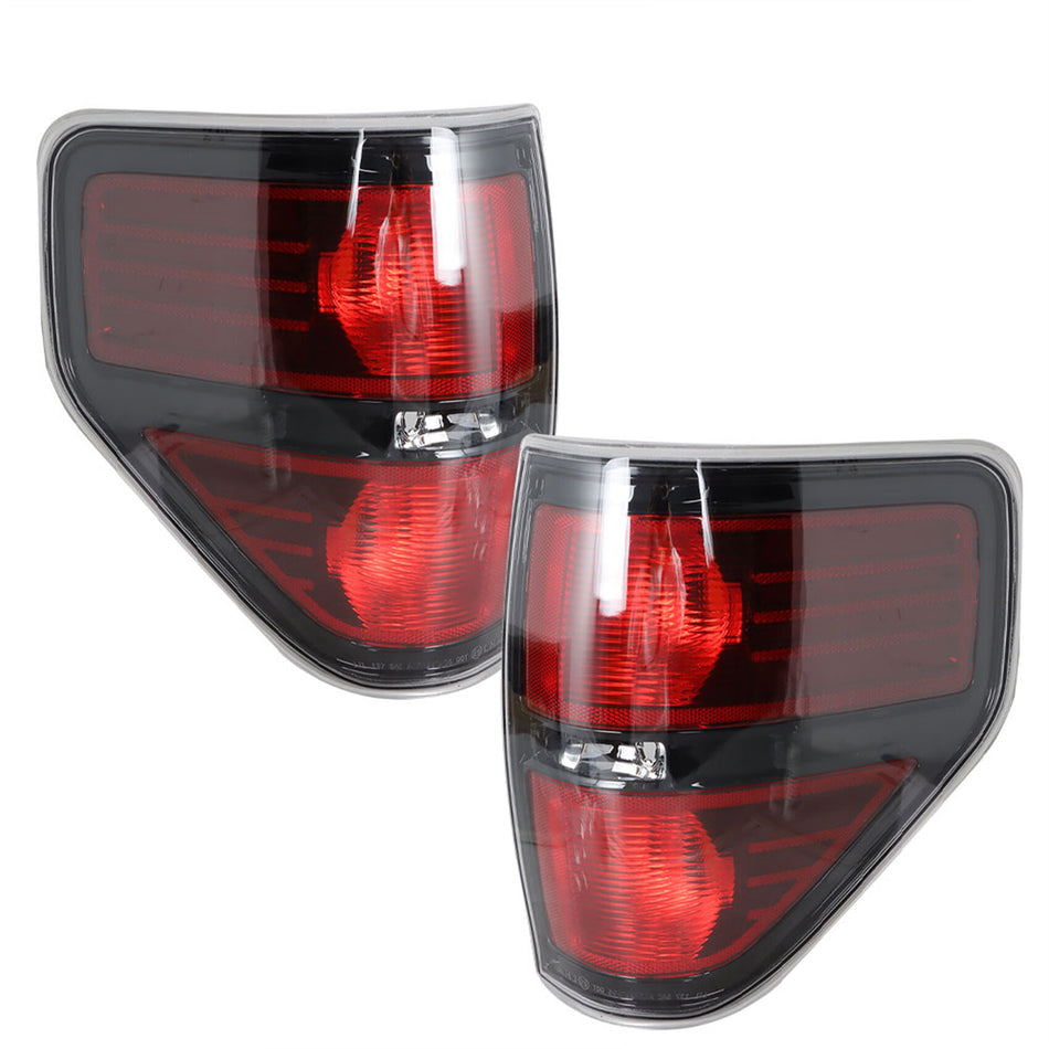 labwork Driver & Passenger Side Red Smoked Tail Lights Replacement for 2009-2014 Ford f150 F-150