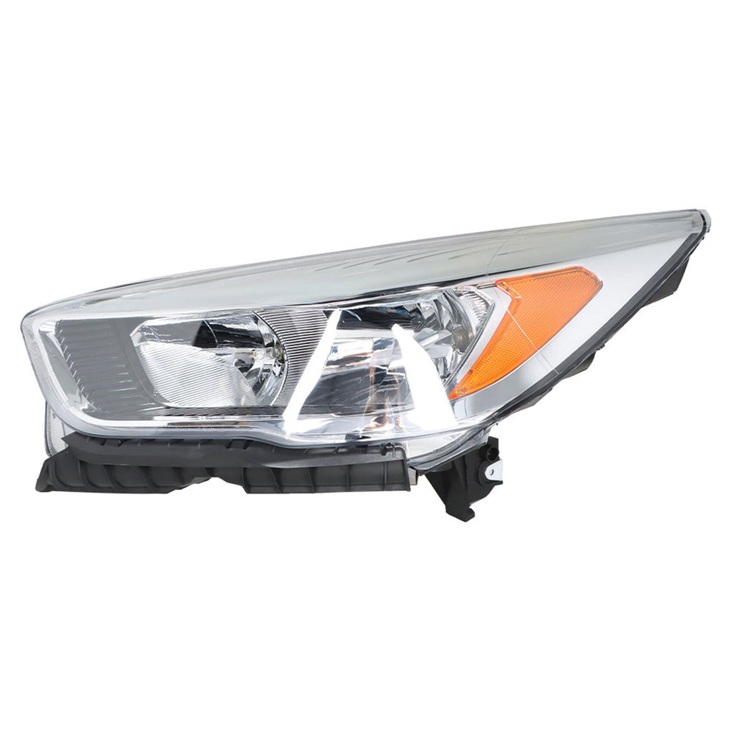 labwork Headlight Assembly Replacement for 2017-2019 Ford Escape Halogen w/o LED Chrome Headlamp Left Driver Side FO2502349