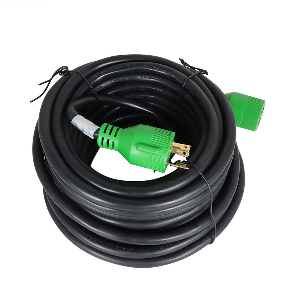 labwork 30 A 50 Feet 3 Prong Generator Extension Cord L5-30P to L5-30R 125V Up to 7500W 10 Gauge SJTW Generator Cord