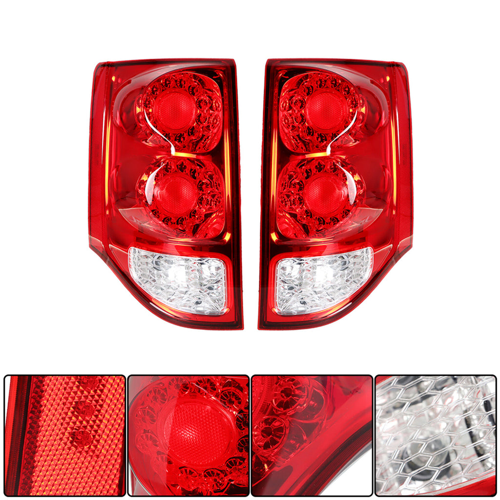 labwork 1 Pair Driver & Passenger Side Tail Lights Replacement for 2011-2020 Grand Caravan LED Chrome Red Tail Lamps w/Turn Signal 5182535AD 5182534AD