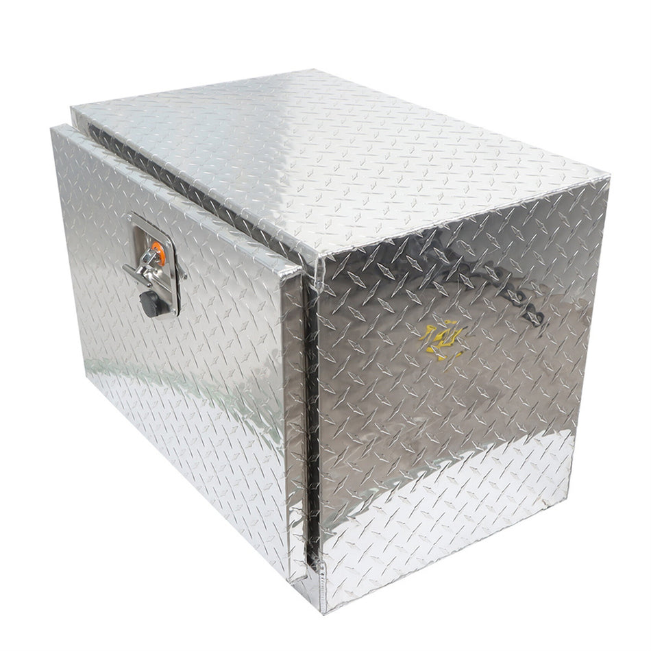 labwork 24 Inch Silver Aluminum Diamond Plate Tool Box Organizer With Lock Key