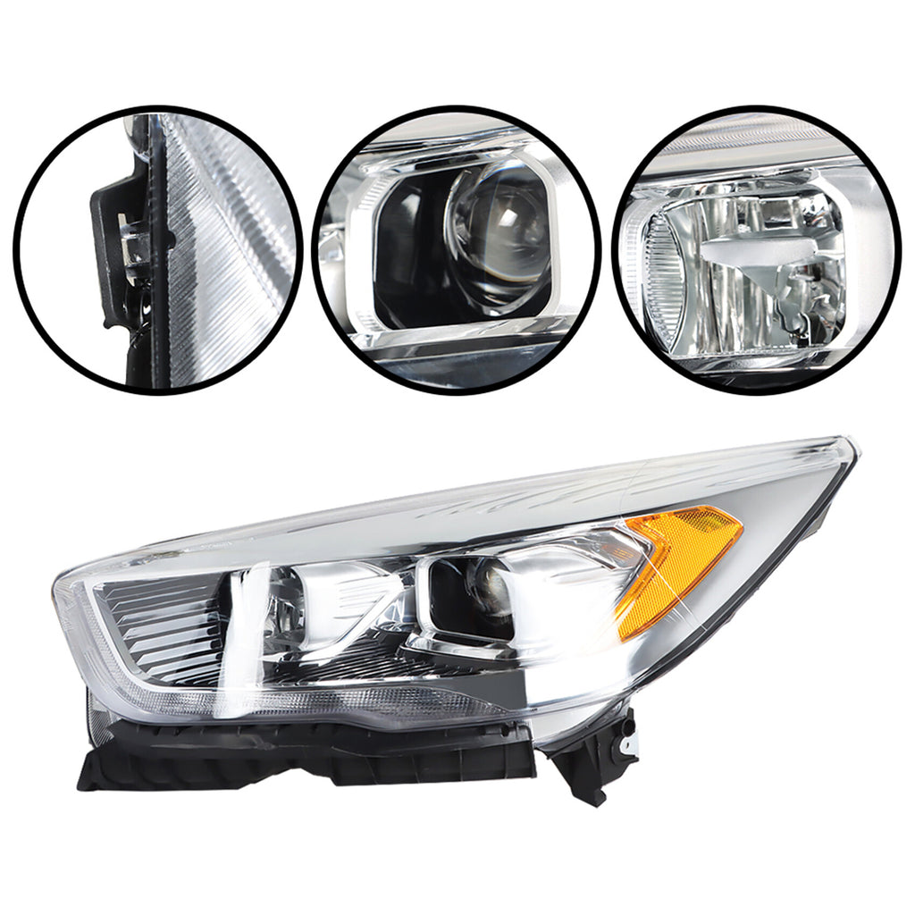 labwork HID Headlights Assembly Replacement for 2017 2018 2019 Ford Escape Projector Headlamp Driver Side