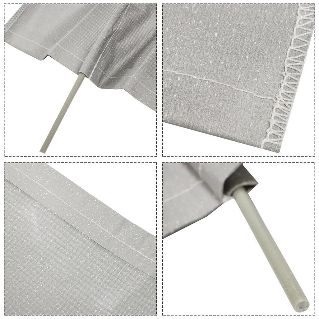 Labwork RV Camper Trailer Fabric Grey RV Awning Replacement Fabric-15FT(Fabric 14FT 2in)