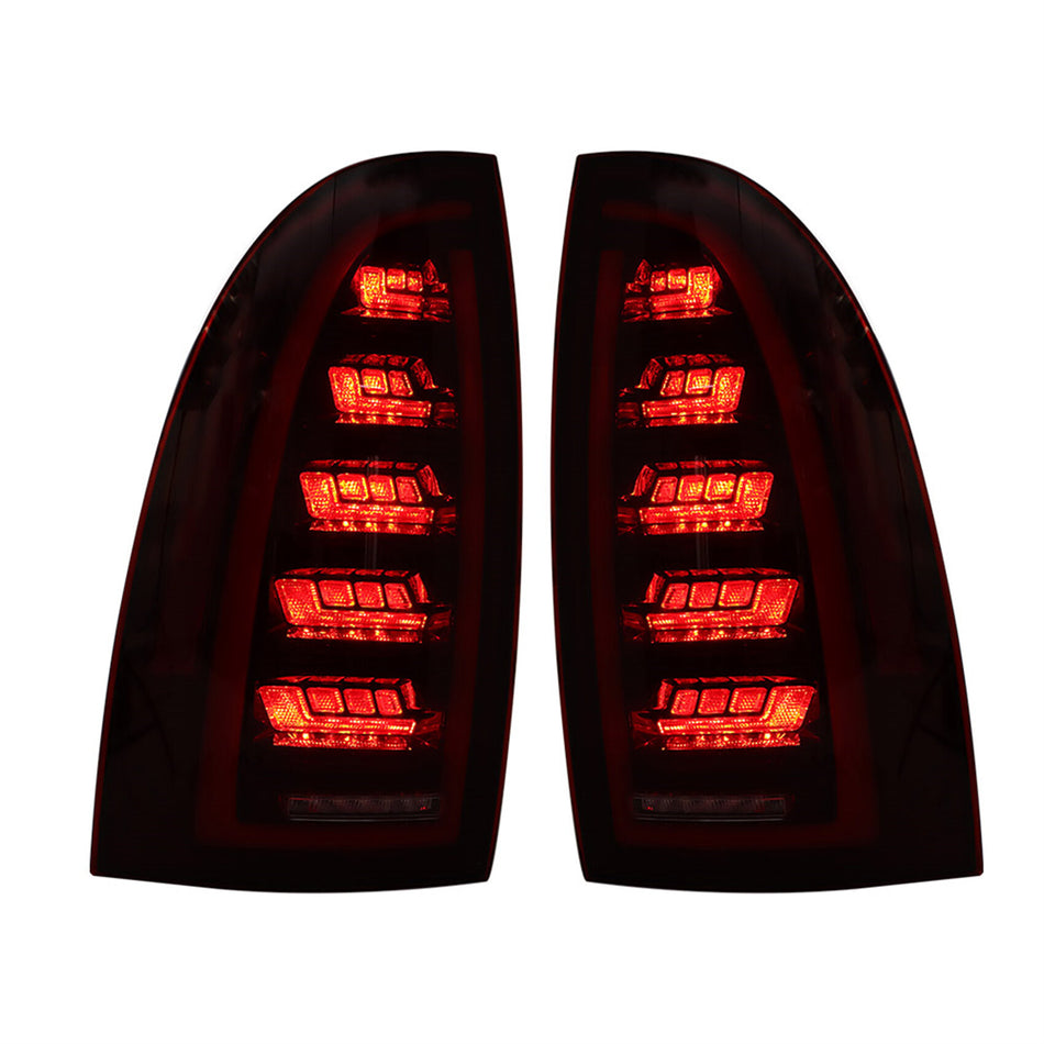 labwork 1 Pair Left & Right Side Tube LED Tail Lights Assembly Replacement for 2005-2015 Toyota Tacoma Black