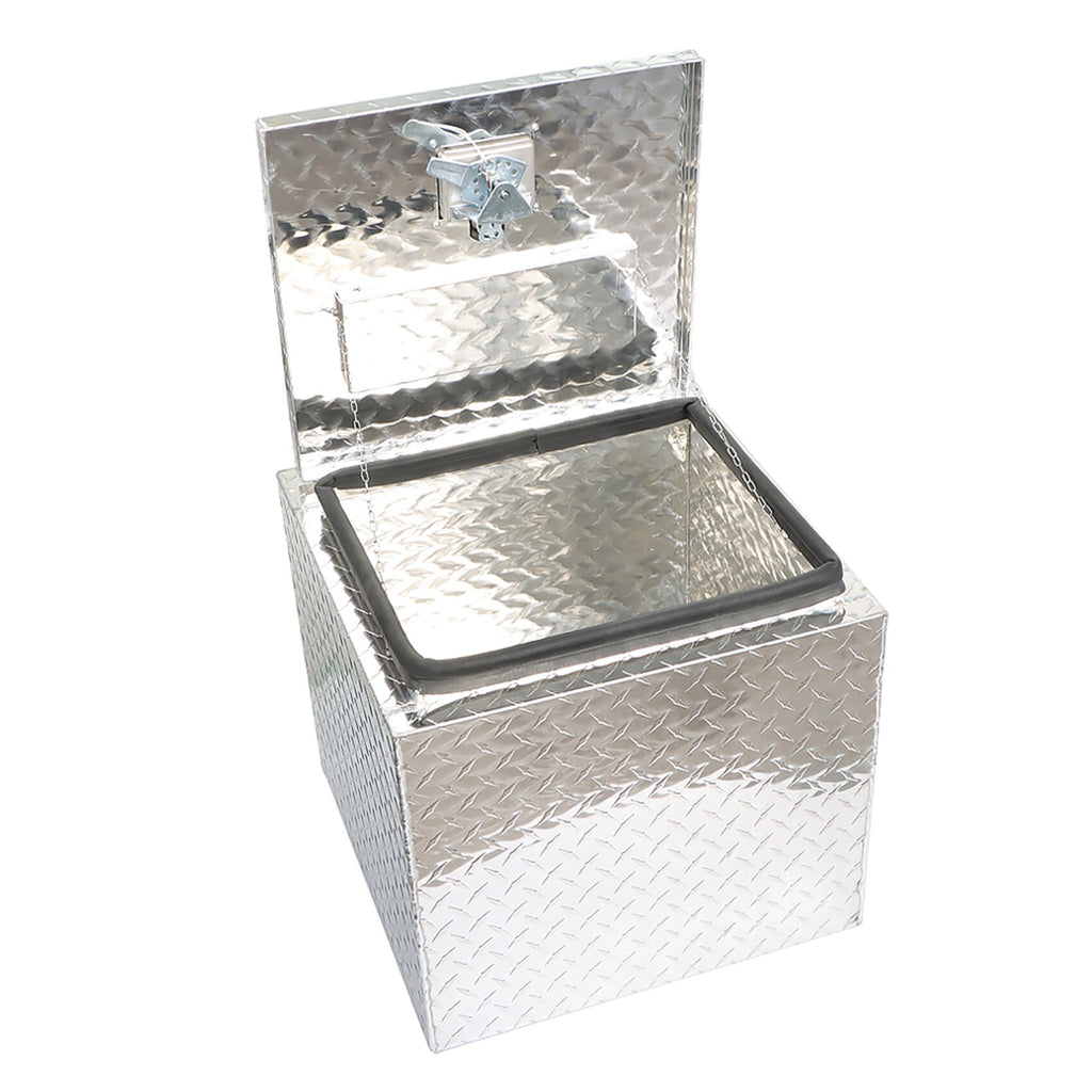 labwork 18 Inch Silver Aluminum Diamond Plate Tool Box Organizer With Lock Key