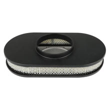 Load image into Gallery viewer, labwork 15 Oval Classic Finned Black Air Cleaner Kit 4 Brl Paper Element Retro Hot Rod
