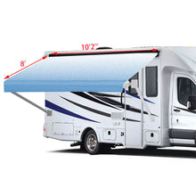 Load image into Gallery viewer, RV Awning-11FT(Fabric 10FT 2in)-blue - Premium Grade Weatherproof Vinyl - Camper General Outdoor Canopy for Camper, Trailer, and Motorhome Awnings