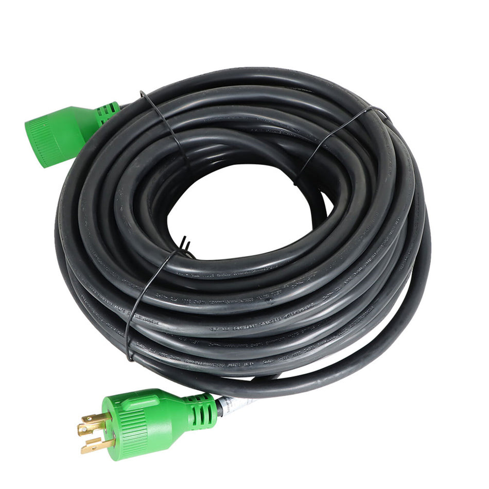 labwork 30 A 75 Feet 3 Prong Generator Extension Cord L5-30P to L5-30R 125V Up to 7500W 10 Gauge SJTW Generator Cord