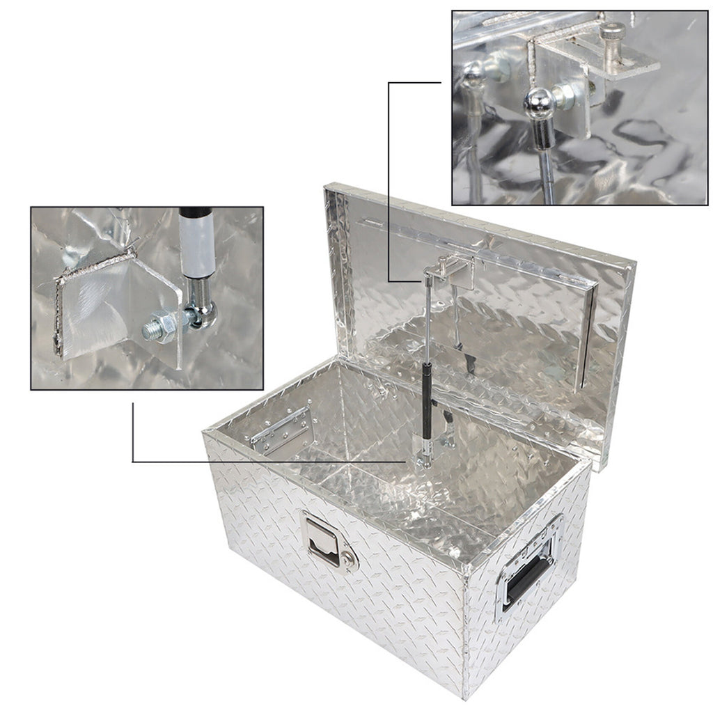 labwork 20 Inch Silver Aluminum Diamond Plate Tool Box Organizer With Lock Key