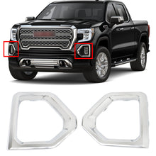 Load image into Gallery viewer, labwork Front Bumper Fog Light Outer Bezel Cover Chrome Replacement for 2019-2021 GMC Denali SLT AT4 Left+Right Side(Driver &amp; Passenger Side)