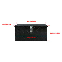 Load image into Gallery viewer, labwork 20 Inch Black Aluminum Tool Box Trailer Tongue Box Organizer With Lock Key