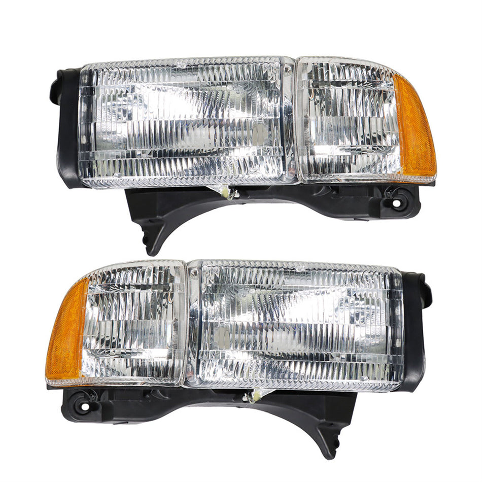 labwork Headlight Assembly Replacement for Dodge Ram 1500 2500 3500 1994-2002 Headlights Set Driver ＆ Passenger Side