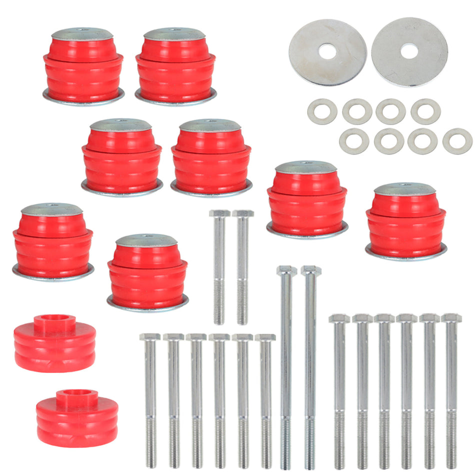 labwork KF04060BK Body Mount Bushing Kit w/Sleeves & Hardware Replacement for 2008-2016 Ford F250 F350 Super Duty 2WD 4WD