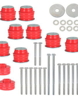 labwork KF04060BK Body Mount Bushing Kit w/Sleeves & Hardware Replacement for 2008-2016 Ford F250 F350 Super Duty 2WD 4WD