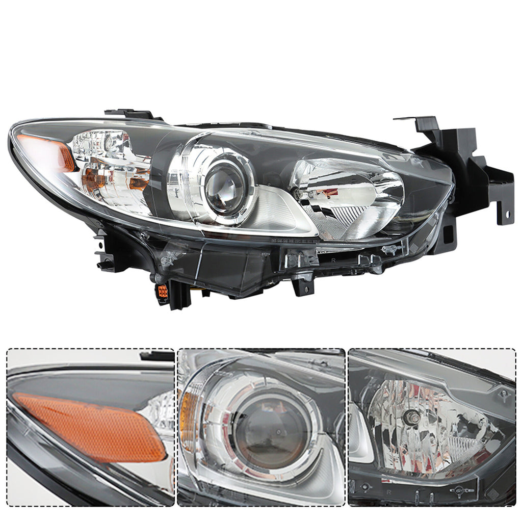 labwork Headlight Assembly Replacement for Mazda 6 Halogen Projector Headlights 2014-2017 Set Driver ＆ Passenger Side MA2518160
