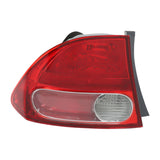 labwork Outer Driver Side Tail Light Replacement for 2006-2008 Honda Civic Halogen Rear Tail Brake Lamp Assembly LH Left Side 33551SNAA01 HO2800166