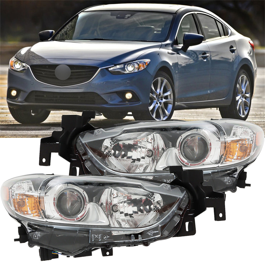 labwork Headlight Assembly Replacement for Mazda 6 Halogen Projector Headlights 2014-2017 Set Driver ＆ Passenger Side MA2518160