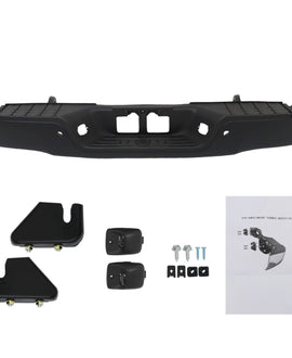 labwork Black Rear Step Bumper Replacement for 2007-2013 Toyota Tundra with Parking Aid Sensor Holes