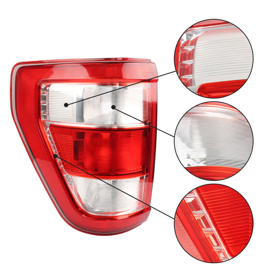 labwork Left Driver Side Tail Light Assembly Replacement for 2021 2022 Ford F150 XL Halogen Red Lens Rear Brake Lamp ML3Z-13405-E