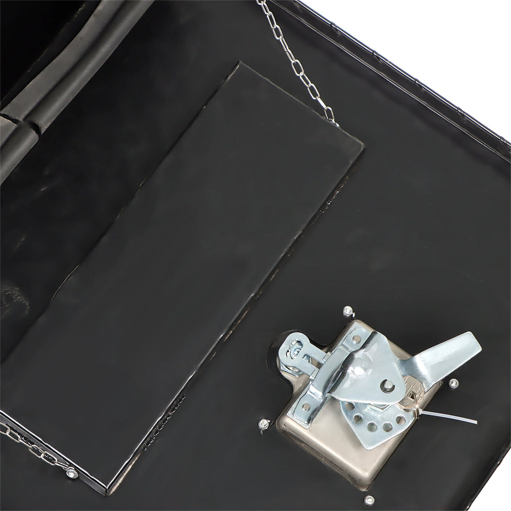 labwork 18 Inch Black Aluminum Diamond Plate Tool Box Organizer With Lock Key