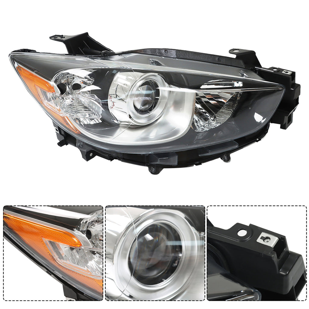 labwork Headlight Assembly  Passenger Side Replacement for Mazda CX-5 CX5 2013-2016 Halogen Model Projector
