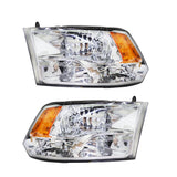 Labwork Headlight Right+Left Side For 2009-2018 Dodge Ram 1500 2500 3500 Crystal Chrome