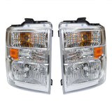 Right+Left Headlight For 2008-2014 Ford E150 E250 E350 E450 F650 F750 Halogen