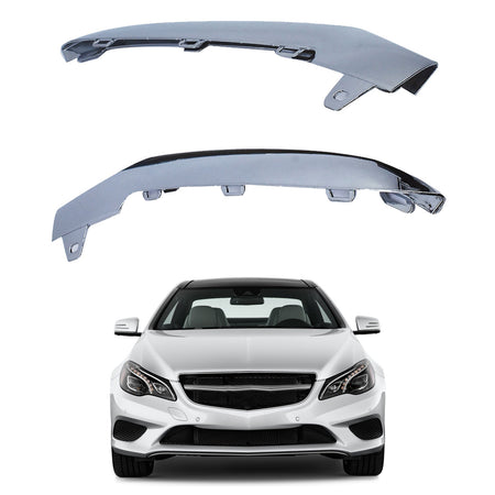 1 PAIR L&R Front Bumper Chrome Trim Molding for Mercedes W212 E350 2014-2016 US Lab Work Auto