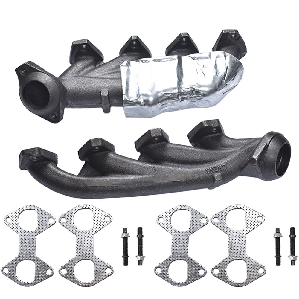 1 Pair Left Right RH Side Exhaust Manifold & Gasket Kit For Ford Truck 5.4L V8 Lab Work Auto