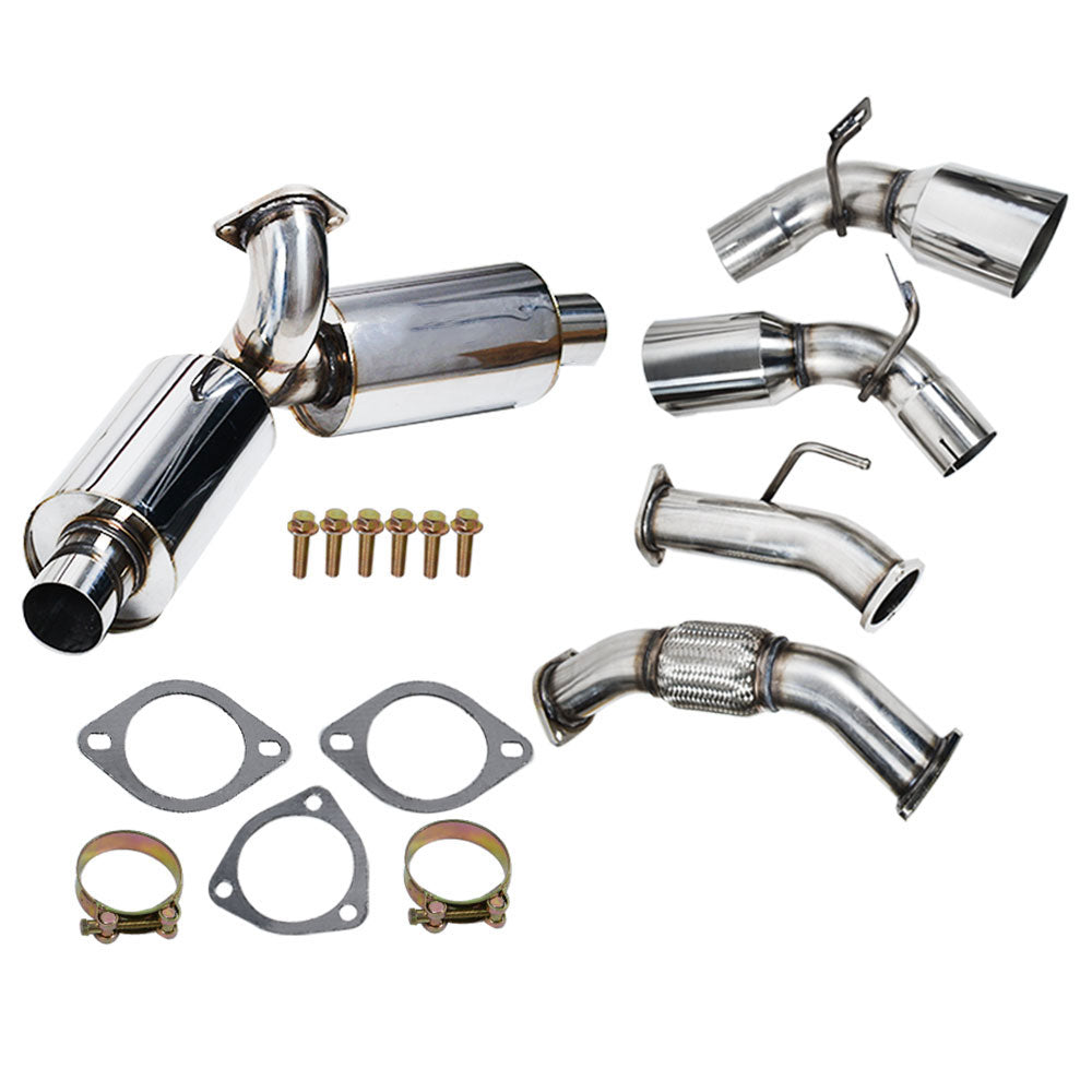 labwork Dual Tip 4.5'' Muffler Catback Exhaust System For 91-95 MR2 Turbo 2.0L
