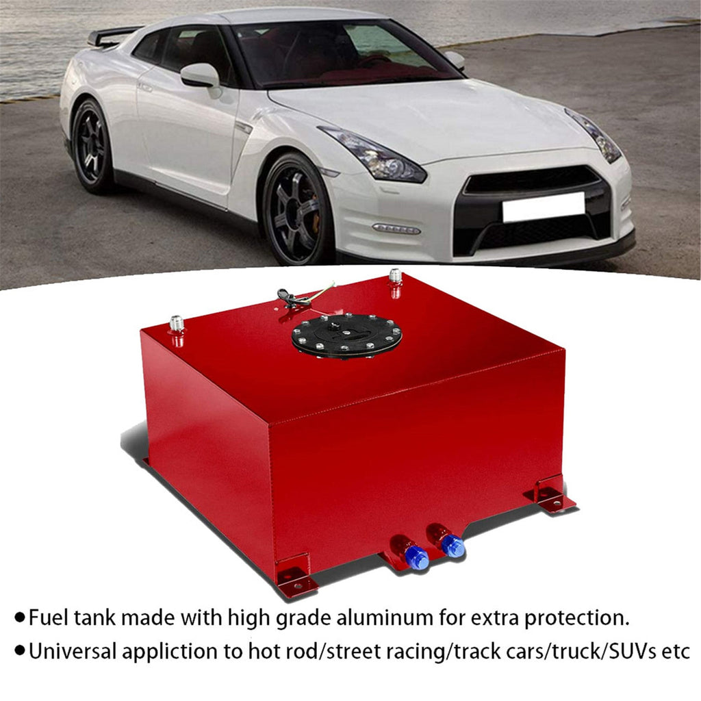 10 Gallon Red Coated Aluminum Racing/Drifting Fuel Cell Gas Tank+Level Sender Lab Work Auto
