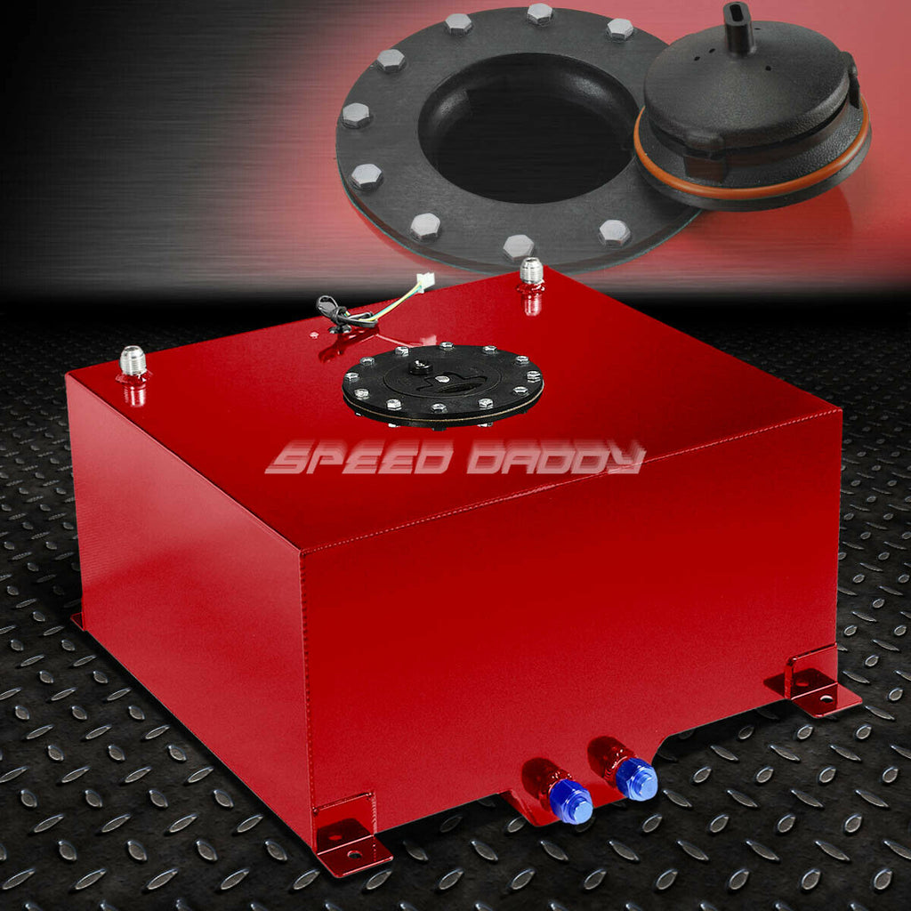10 Gallon Red Coated Aluminum Racing/Drifting Fuel Cell Gas Tank+Level Sender Lab Work Auto