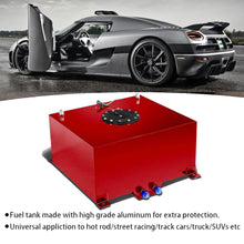 Load image into Gallery viewer, 10 Gallon Red Coated Aluminum Racing/Drifting Fuel Cell Gas Tank+Level Sender Lab Work Auto