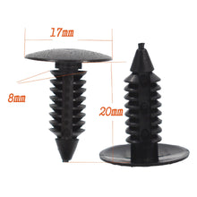 Load image into Gallery viewer, 100 Pcs Black Plastic Rivets Fasteners 8mm Dia Hole for Car Auto Bumper Fender Lab Work Auto
