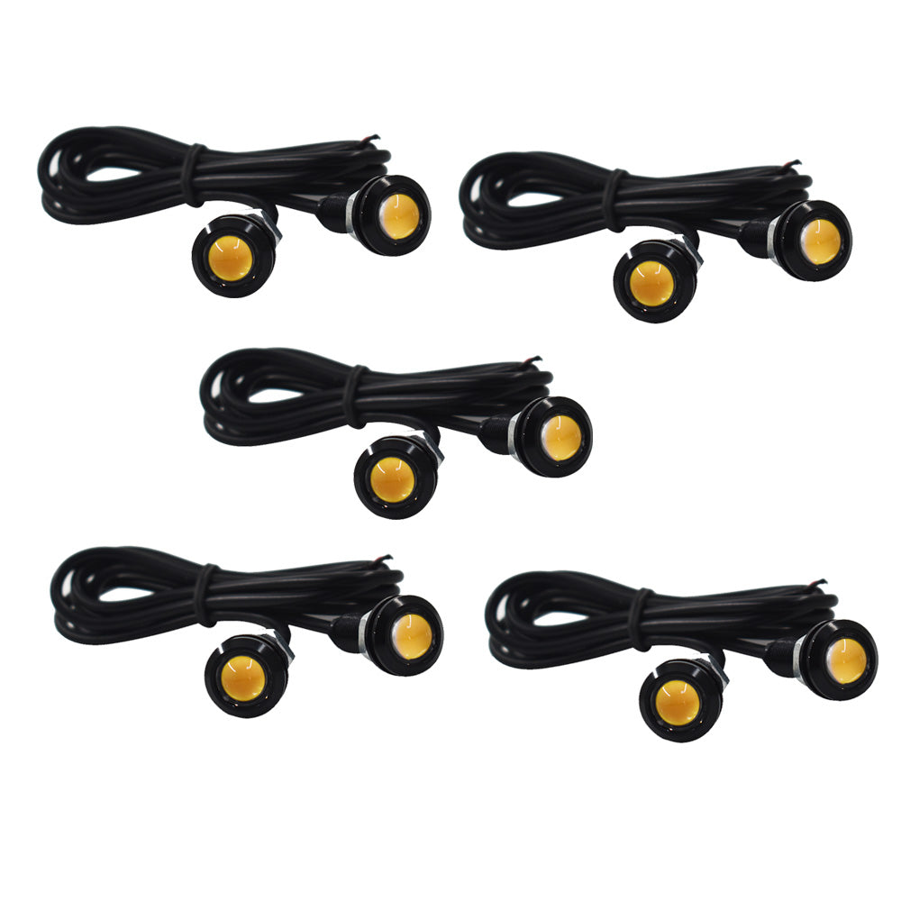 10PCS Amber Yellow 18MM Eagle Eye 9W LED Fog DRL Reverse Backup Light Car Motor Lab Work Auto