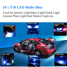 Load image into Gallery viewer, 10x T10 LED Bulbs Car Interior License Light 2825 192 194 5050 5 SMD Ultra Blue Lab Work Auto