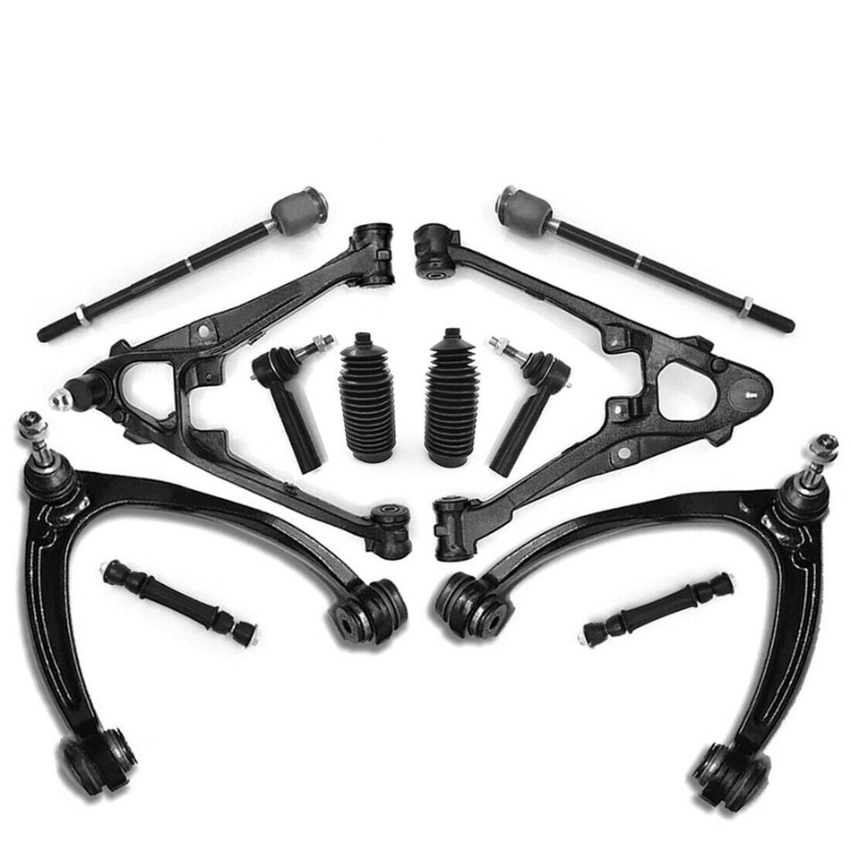 12 Front Upper Lower Control Arm Tierod Kit For Chevy Silverado GMC Sierra 1500 Lab Work Auto