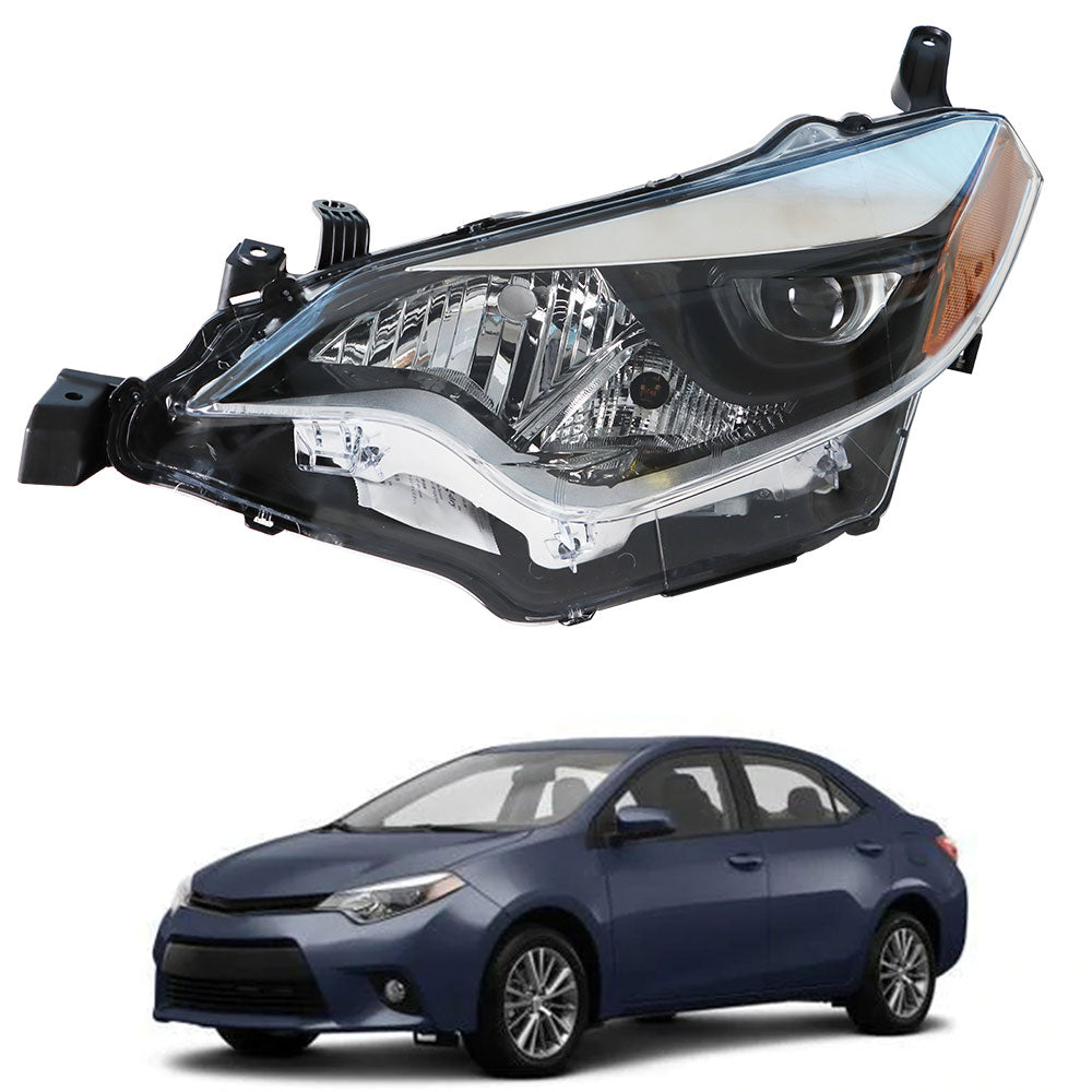 labwork Fit For 2014-2016 Toyota Corolla Driver Side Chrome Housing Headlamp Headlight