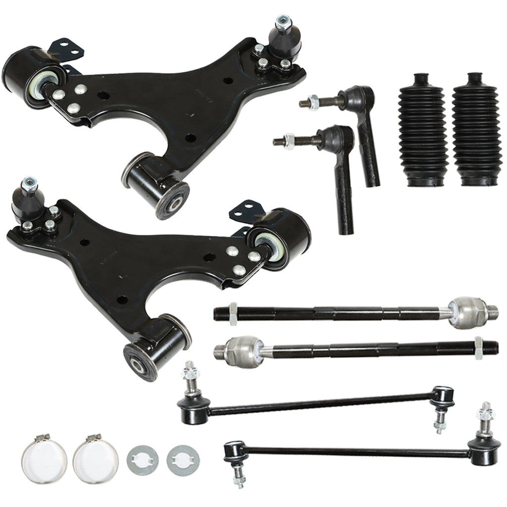 12pc Suspension Kit Control Arms Ball Joints Tie Rod Ends For 07 - 16 GMC Acadia Lab Work Auto